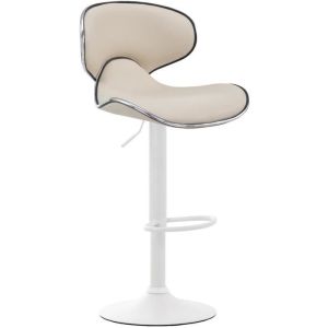 Taburete de bar moderno - símil cuero beige - 1 ud.