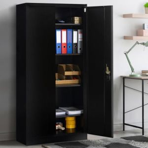 Armario de almacenamiento negro - 5 niveles - 80 cm