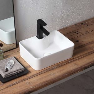 Lavabo de sobreponer k4030 cerámica 40,5x13x30,5 cm blanco