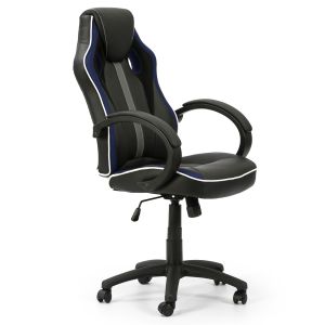 Sillón de oficina elevable y reclinable formula, color negro/azul