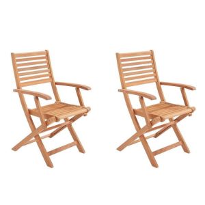 Lote de 2 sillones de jardín plegables - eden - madera de eucalipto fsc - 5