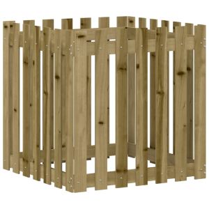 vidaXL jardinera diseño de valla madera de pino impregnada 70x70x70 cm