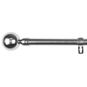 Barra de acero extensible y decorativa (plata, 70-120cm bola acero)