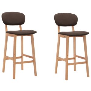 vidaXL taburetes de cocina 2 unidades tela marrón