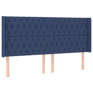 vidaXL cabecero con orejas de tela azul 203x16x118/128 cm