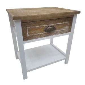 Mesita de madera blanca 40x29x42