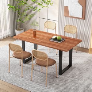 Conjunto de sillas de comedor pu marrón para comedor y salón set de 4