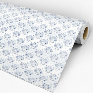 Papel pintado floral azul 60cm por 300cm