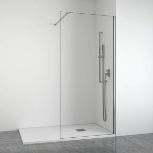 Mampara de ducha frontal fija 8 mm plata 78-80 cm bellobath