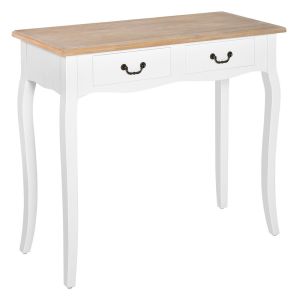 Mesa de consola 87x34x78,5 cm mdf, pino color blanco Homcom