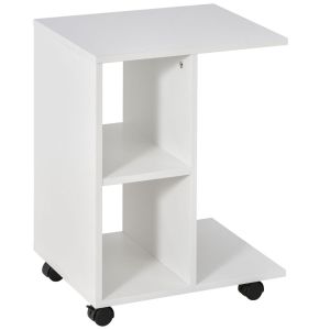 Mesa lateral 45x35x58 cm mdf, pe color blanco Homcom