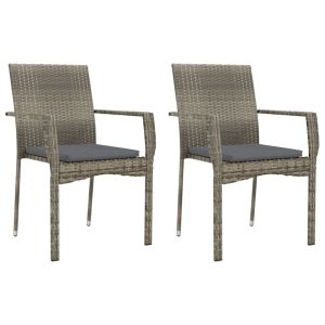 vidaXL sillas de jardín con cojines 2 unidades ratán sintético gris