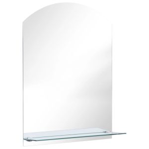 vidaXL espejo de pared con estante de vidrio templado 50x70 cm
