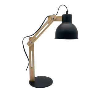 Baptista desk lamp 1xe27 metal / wood black