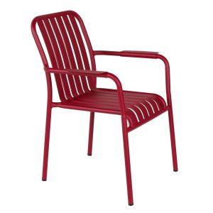 Oviala - tumbona con reposabrazos de aluminio rojo