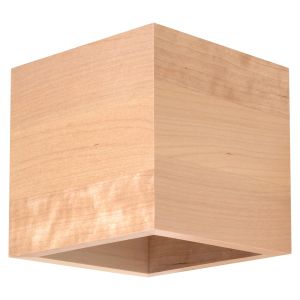 Lámpara de pared quad 1 madera natural madera 10x10x12cm
