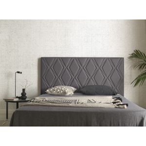 Cabecero rubí para cama de 160 de polipiel gris 165x115x8.