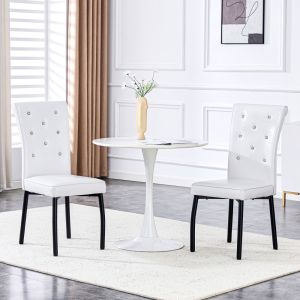 Conjunto de sillas de comedor PVC negro blanco set de 2 elegante