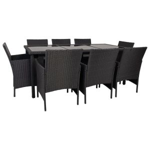 Set londres mesa y 8 sillas color negro