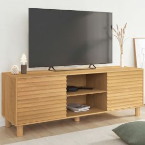 Mueble de tv de listones de roble con 2 puertas julie 140 cm