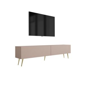 Mueble tv moderno - caramelo y patas doradas - 170x32x52 cm
