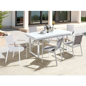 Conjunto de comedor exterior 6 plazas valcanetto/busseto metal gris
