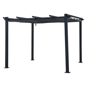 Pérgola autoportante gris 3 × 3m cassis estructura de aluminio
