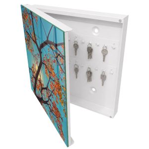Caja para llaves diseño 30x30x5 árbol de otoño, apertura izquierda