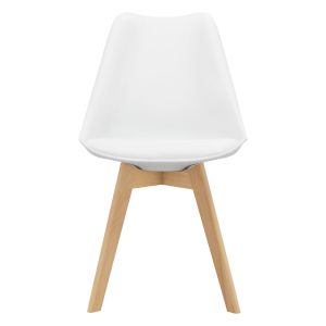 Juego de 6 sillas de comedor fläten  82x49x54cm polipiel - blanco [en.casa]