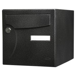 Buzón normalizado 1 puerta exterior renz acero negro brillo
