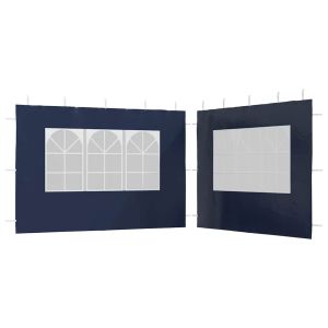 vidaXL paredes de carpa para fiestas con ventana 2 uds pe azul
