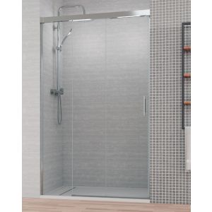 Mampara ducha frontal 3 cristales | cromo 105 cm (adaptable 100,1-105cm)