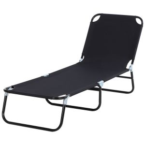 Tumbona plegable 188x56x28 cm acero y tela oxford Outsunny