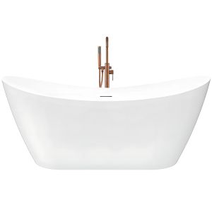 Rea bañera ferrano slim 180 tapa blanca, 180x80x74,5 cm