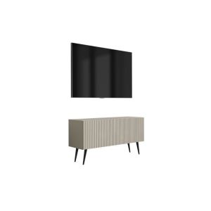 Mueble tv con patas - frente ranurado - cachemira - 100 x 32 x 52