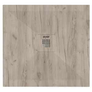 Ondee - plato de ducha naturo - recortable - 90x90 - madera - extra-plano