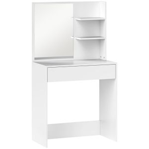 Tocador de maquillaje 75x40x137 cm color blanco Homcom