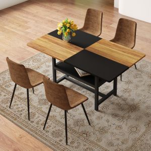 Conjunto de mesa rectangular 160cm con almacenaje y 4 sillas
