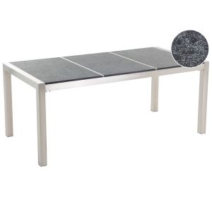 Mesa de jardín grosseto 180 cm 90 cm granito flameado gris grafito