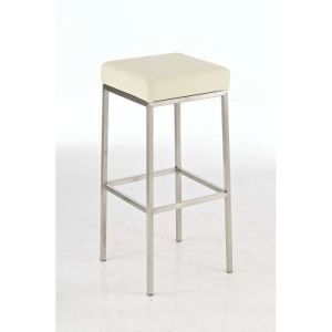 Taburete bar moderno - polipiel crema - 85 cm