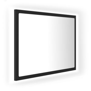 vidaXL espejo de baño acrílico gris brillo 60x8,5x37 cm