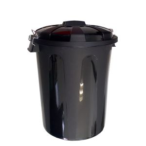 100 litros | negro | cubo basura de plástico con tapadera | cubo almacenaj