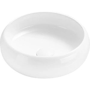Lavabo cerámico sobre encimera, 36x36x12 cm, blanco