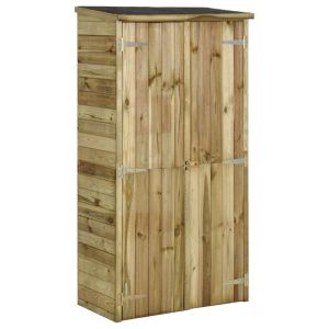 vidaXL caseta herramientas de jardín madera de pino 85x48x177 cm