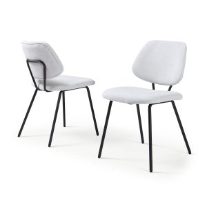 Juego de 2 sillas de comedor köma tela acero 78x49x55cm gris claro