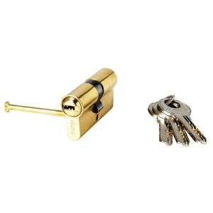 Cilindro seguridad wolfpack 35x35 mm. Leva larga latonado con 5 llaves