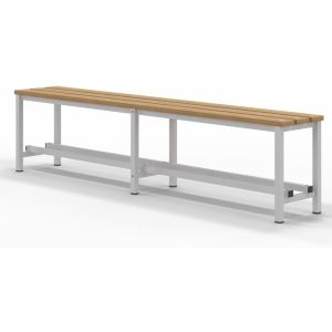 Spacio banco de madera norrköping, vestuarios, exterior. Bancada 2m