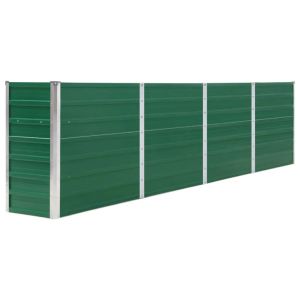 vidaXL jardinera elevada de acero galvanizado verde 320x40x77 cm