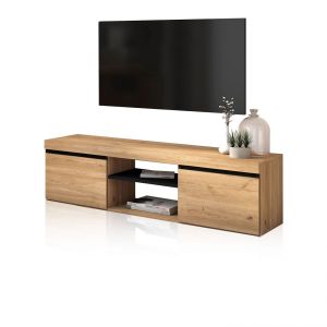 Mueble tv con almacenamiento 140 cm ebos roble nude - ceniza