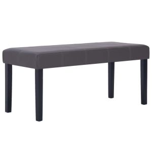 vidaXL banco de cuero sintético 106 cm gris